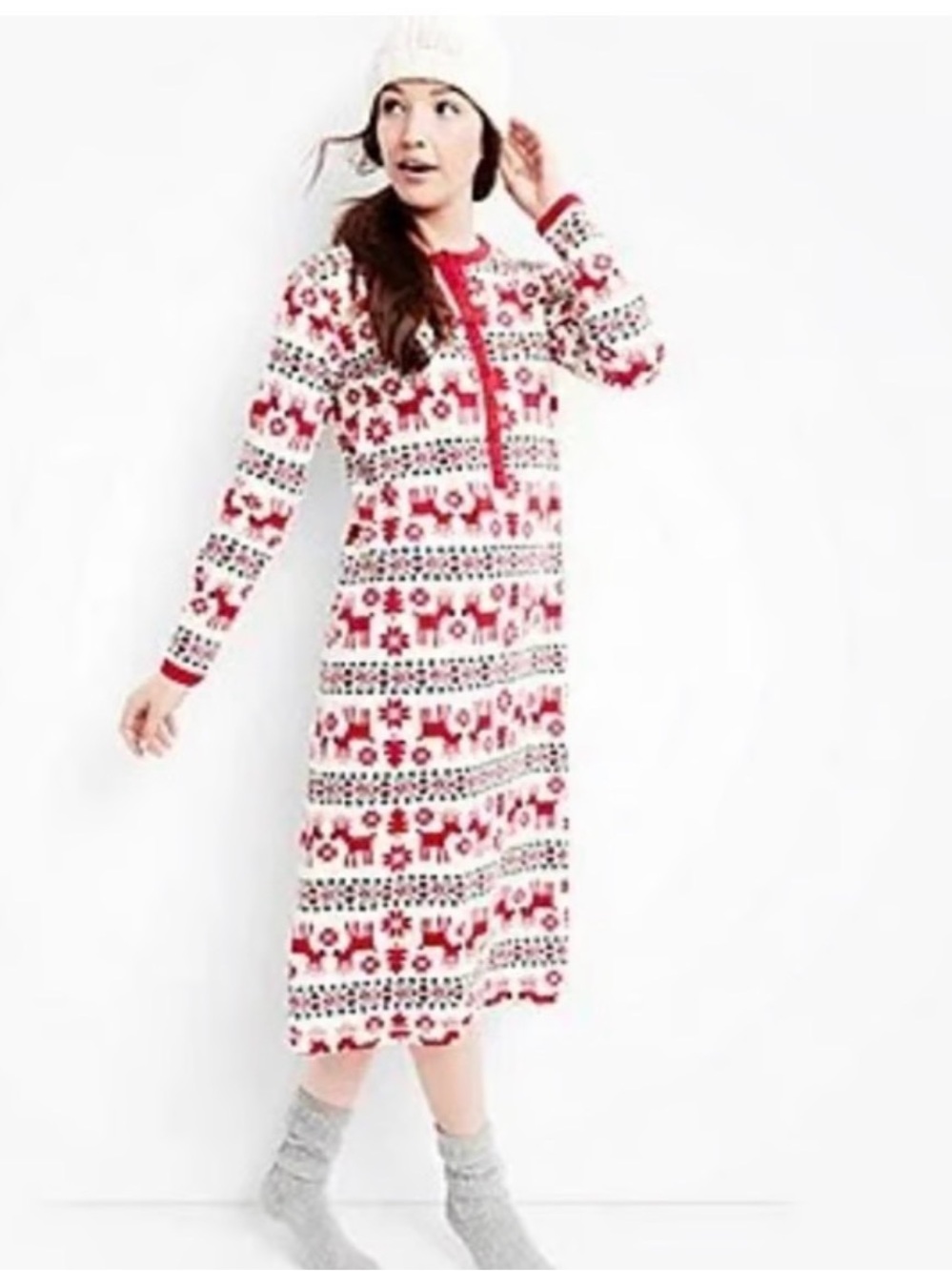 Hanna Andersson Dear Deer Henley Nightgown